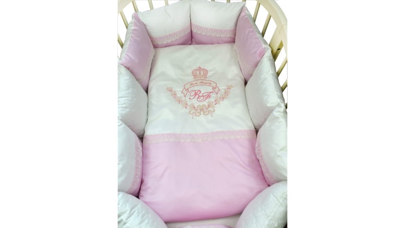 Комплект в кроватку L`Abeille Rich Family розовый (6) (1)