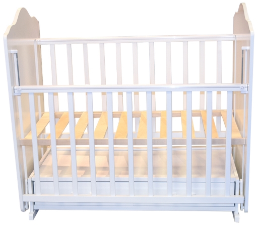 Кроватка для новорожденного Bombus Amis (маятник, ящик; цв. белый) (1)