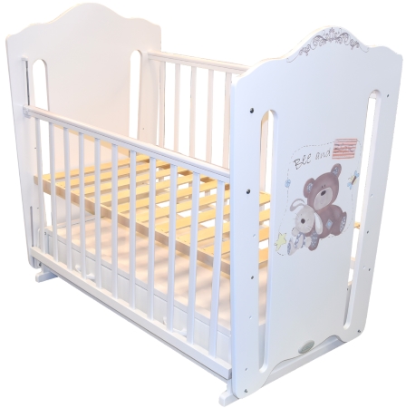 Кроватка для новорожденного Bombus Amis (маятник, ящик; цв. белый) (0)