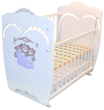 Кроватка для новорожденного Bombus Famille (маятник, ящик; цв. белый) (0)