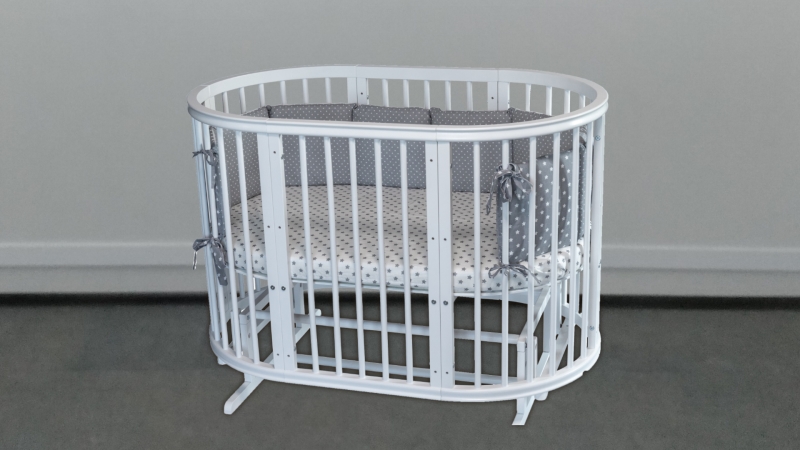 Кроватка для новорожденного Bombus Грация 8 в 1 (маятник; цв. белый) (0)
