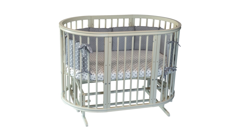 Кроватка для новорожденного Bombus Грация 8 в 1 (маятник; цв. слон.кость) (1)
