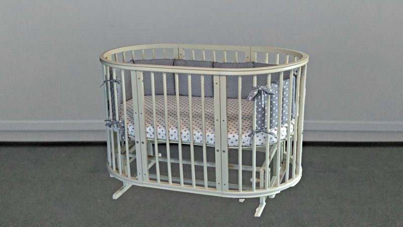 Кроватка для новорожденного Bombus Грация 8 в 1 (маятник; цв. слон.кость) (0)