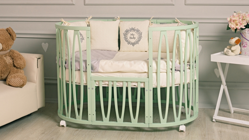 Кроватка для новорожденного Bombus Лилу 10 в 1 (цв. фисташковый) (0)