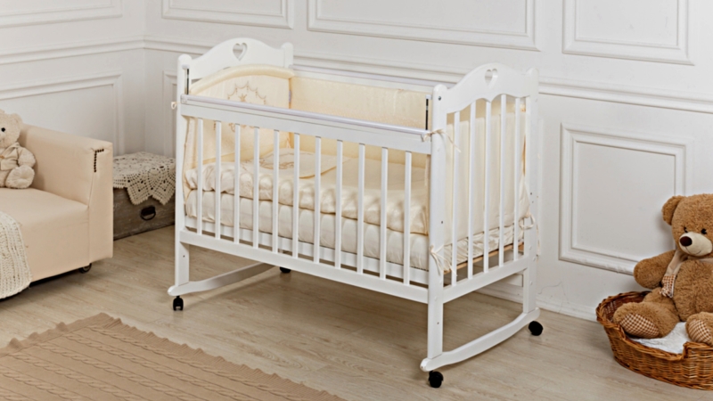 Кроватка для новорожденного Bombus Милана (качалка; цв. белый) (1)