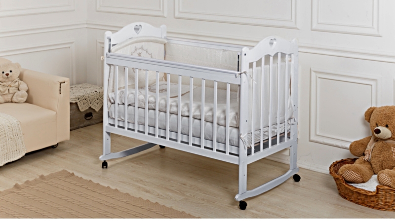 Кроватка для новорожденного Bombus Милана (качалка, цв. серый) (0)