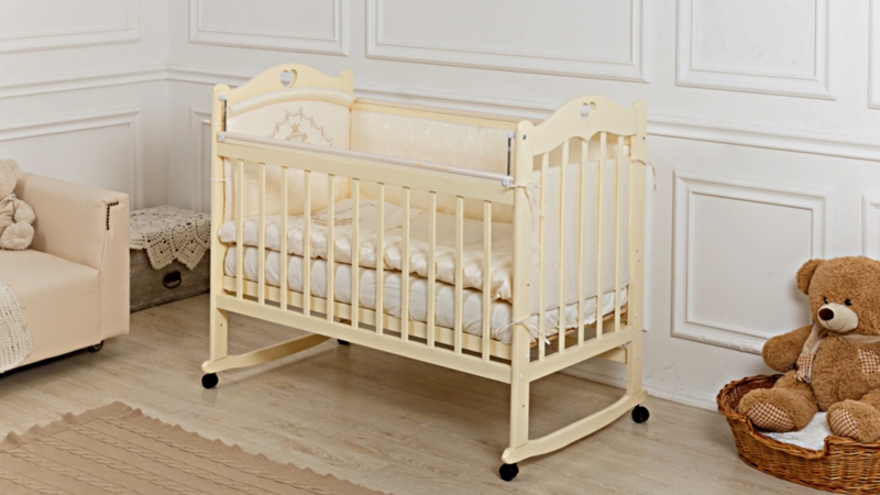 Кроватка для новорожденного Bombus Милана (качалка; цв. слон.кость) (1)