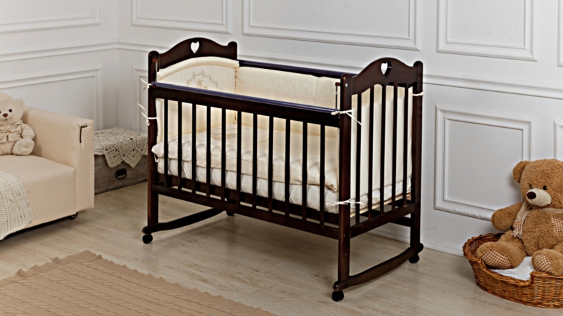 Кроватка для новорожденного Bombus Милана (качалка; цв. венге) (1)