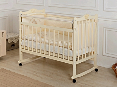 Кроватка для новорожденного Мишка (качалка; цв. слон.кость) фото