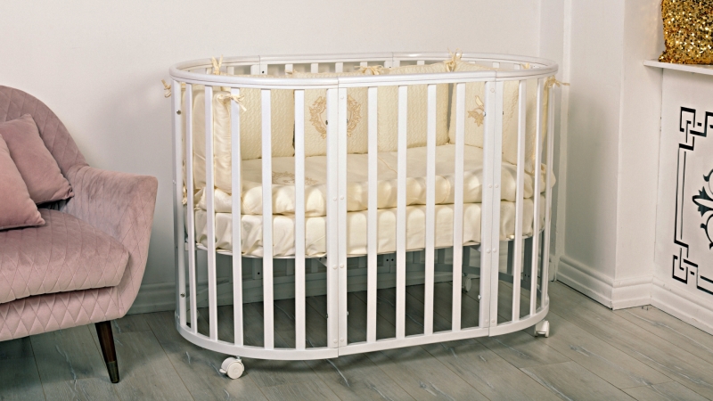 Кроватка для новорожденного Bombus Мия 7 в 1 (цв. белый) (1)
