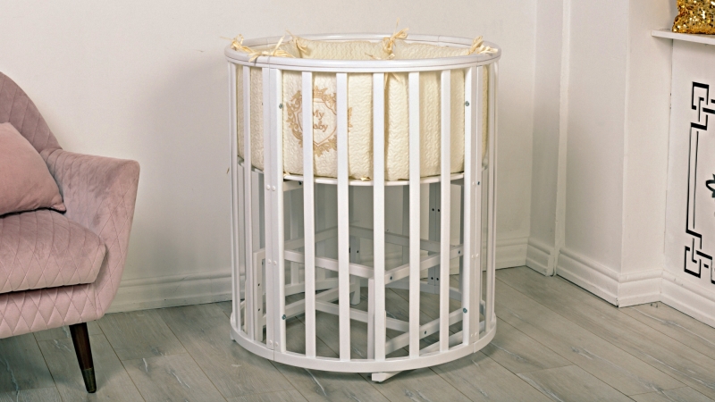 Кроватка для новорожденного Bombus Мия 7 в 1 (маятник; цв. белый) (0)