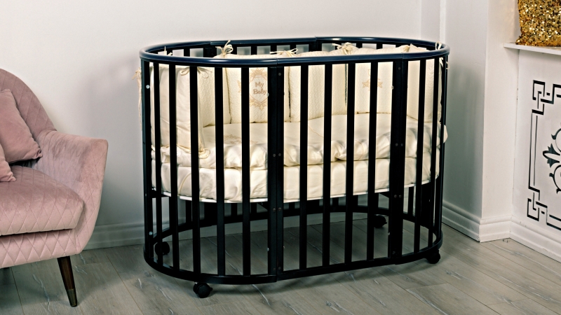 Кроватка для новорожденного Bombus Мия 7 в 1 (маятник; цв. венге) (1)