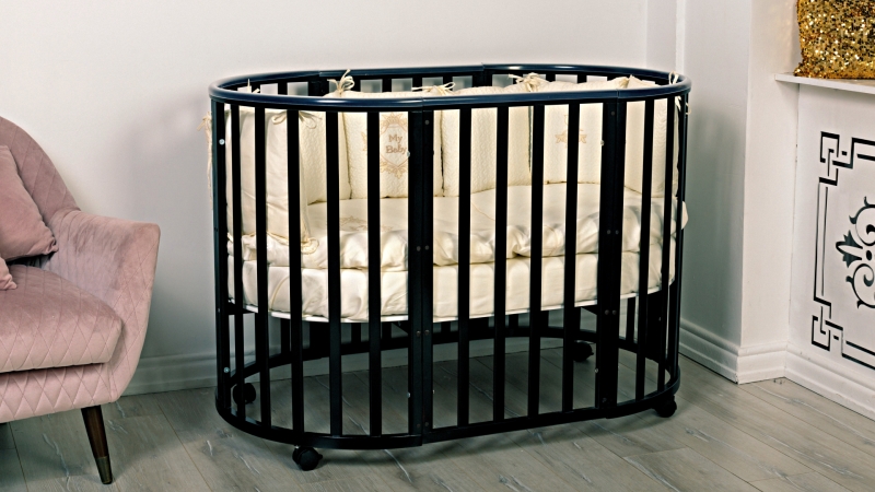 Кроватка для новорожденного Bombus Мия 7 в 1 (цв. венге) (1)