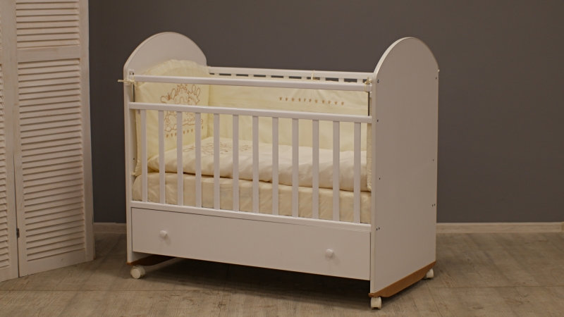 Кроватка для новорожденного Bombus Непоседа (качалка, ящик; цв. белый) (0)