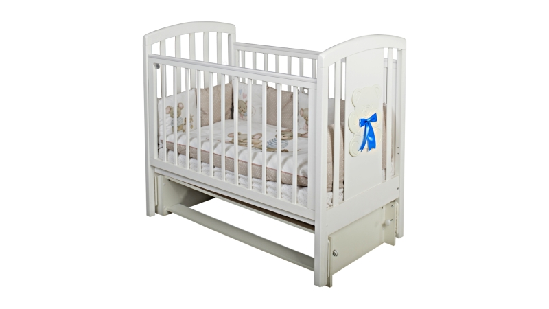Кроватка для новорожденного Bombus Принц (маятник; цв. белый) (1)