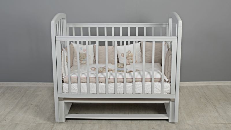 Кроватка для новорожденного Bombus Принц (маятник; цв. серый) (0)