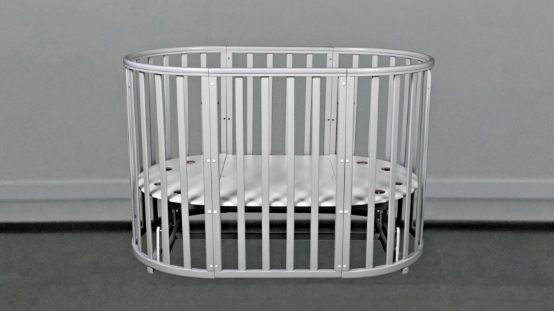 Кроватка для новорожденного Bombus Соня 8 в 1 (маятник; цв. серый) элит (0)